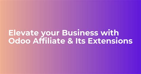 Odoo Affiliate Management .